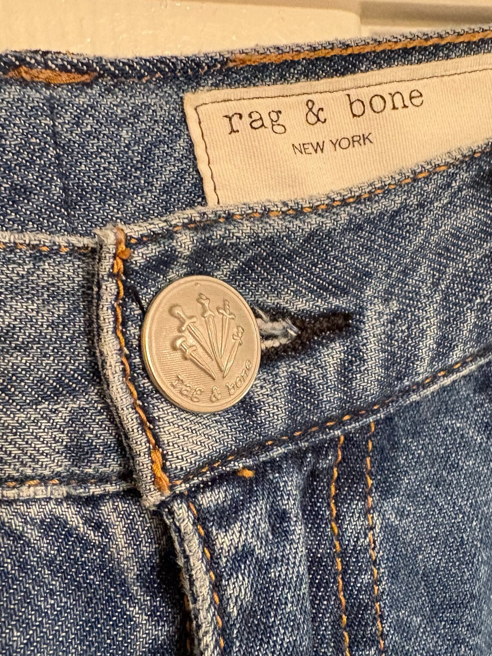 rag & bone Sofie Featherweight Ultra Wide‑Leg Raw Hem Jeans 30 in Otto - Picture 6 of 9